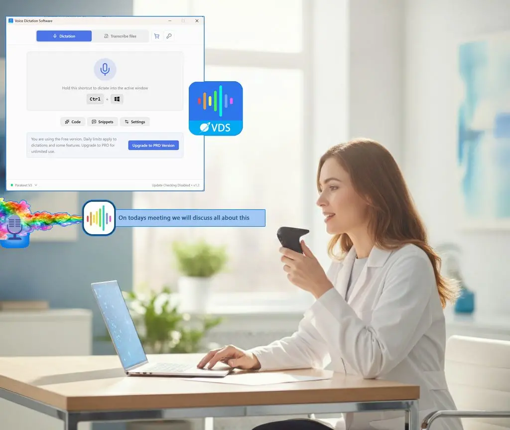 SayOnce - Voice Dictation Software Skærmbillede.