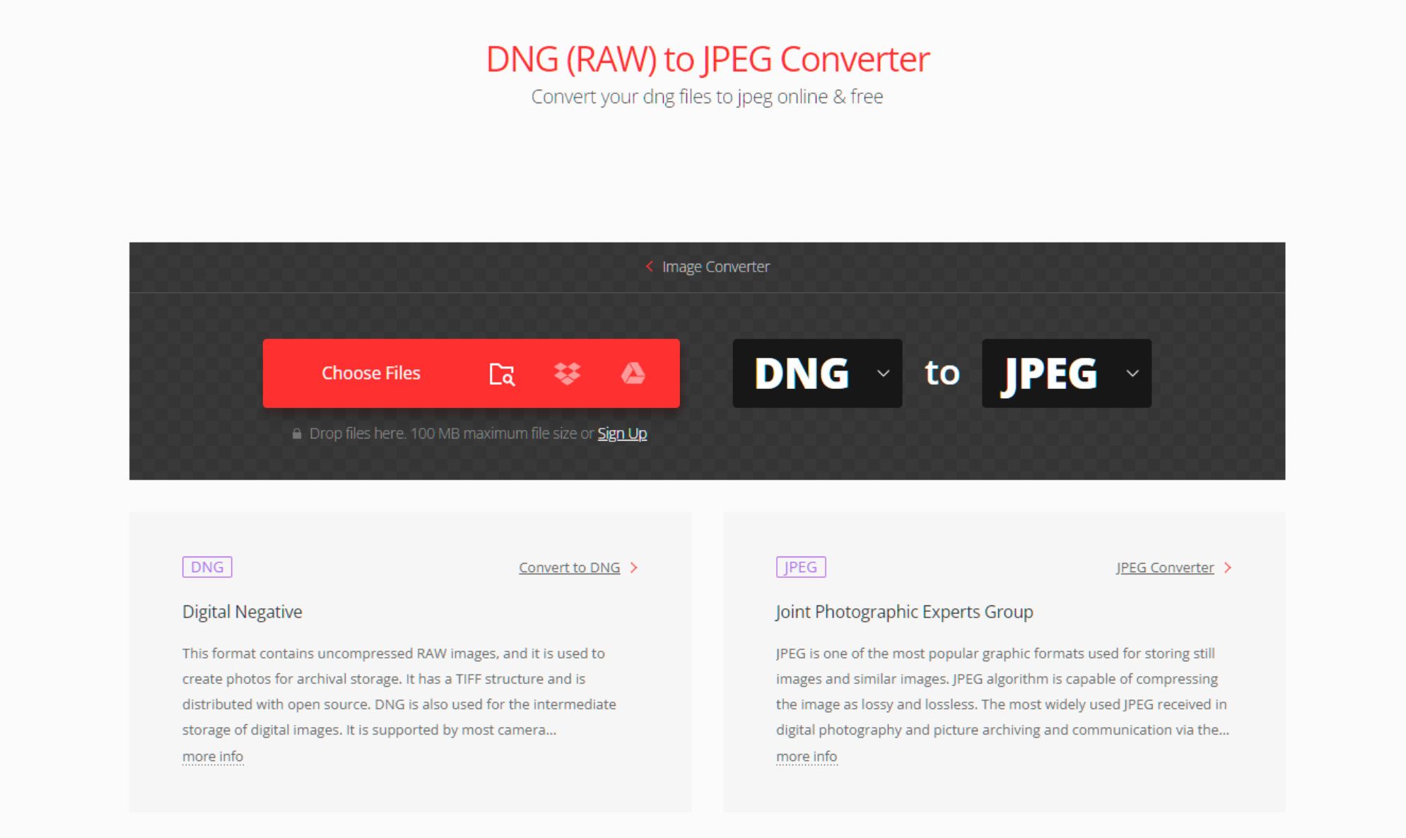 GRATIS DNG til JPEG Converter app..