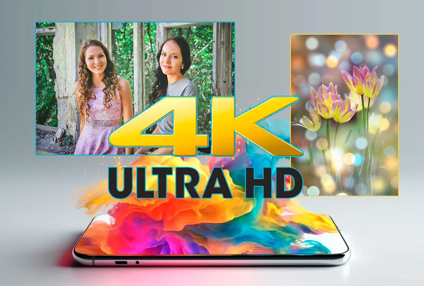 Konvertering af foto til Ultra HD-kvalitet på telefon..