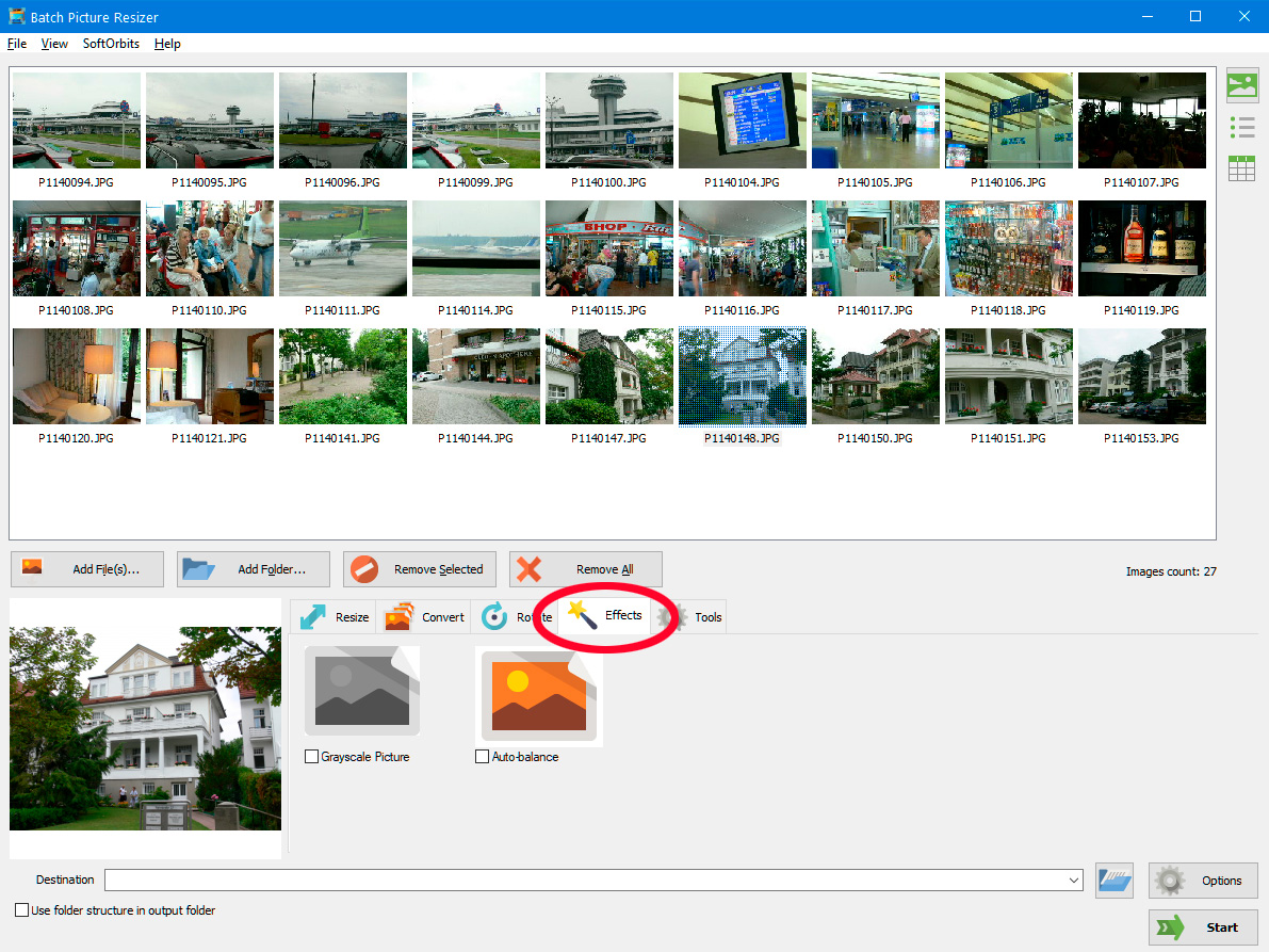Indstil yderligere effekter.