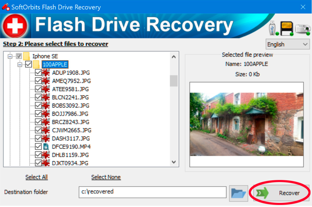Gendanne dine data fra hukommelseskortet.