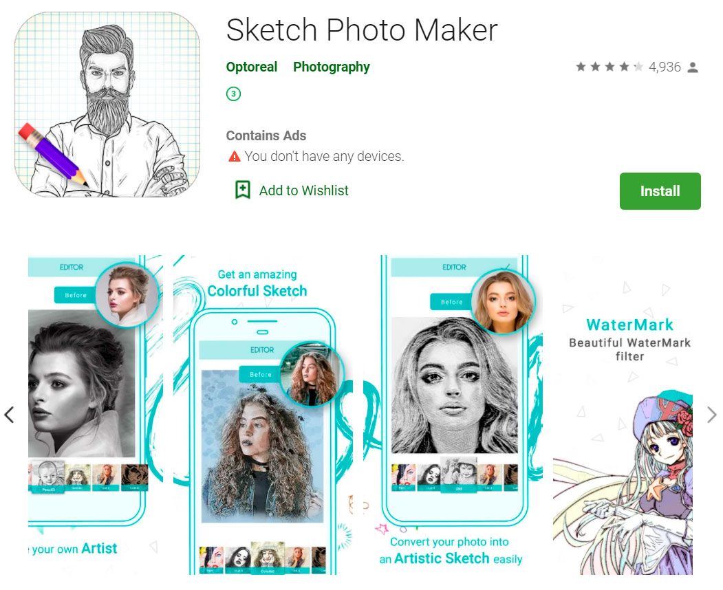 Optoreal Sketch Maker-appen..