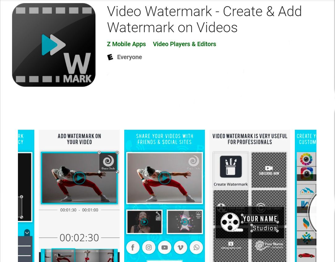 Video Watermark - Opret og tilføj vandmærke på videoer..