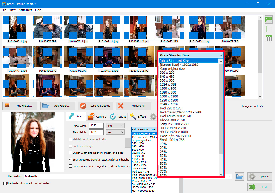 Vælg billedstørrelse.