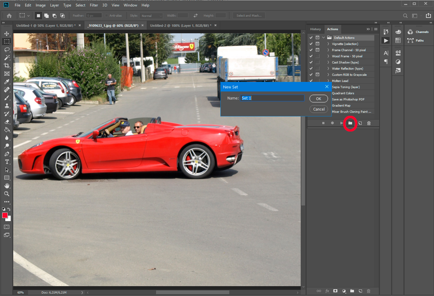 Photoshop - opret sæt.