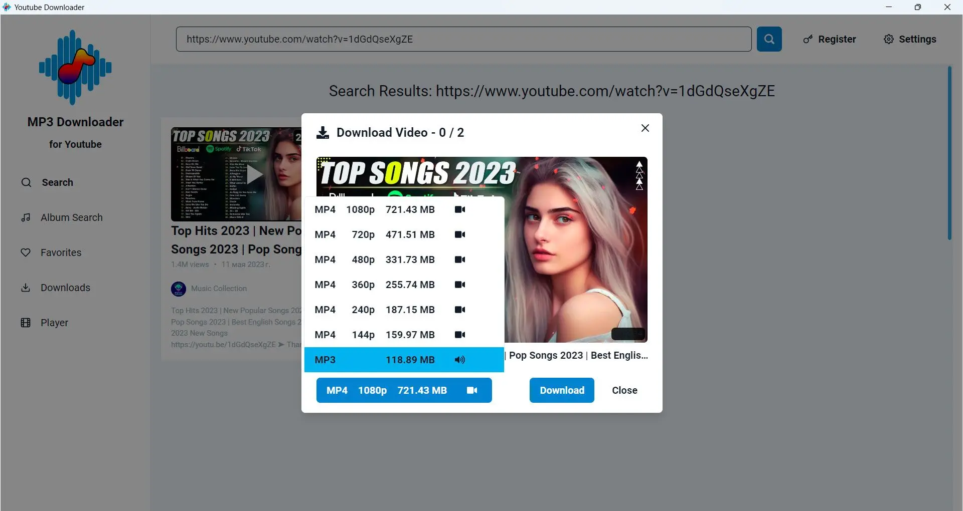 MP3 Downloader for Youtube Skærmbillede.