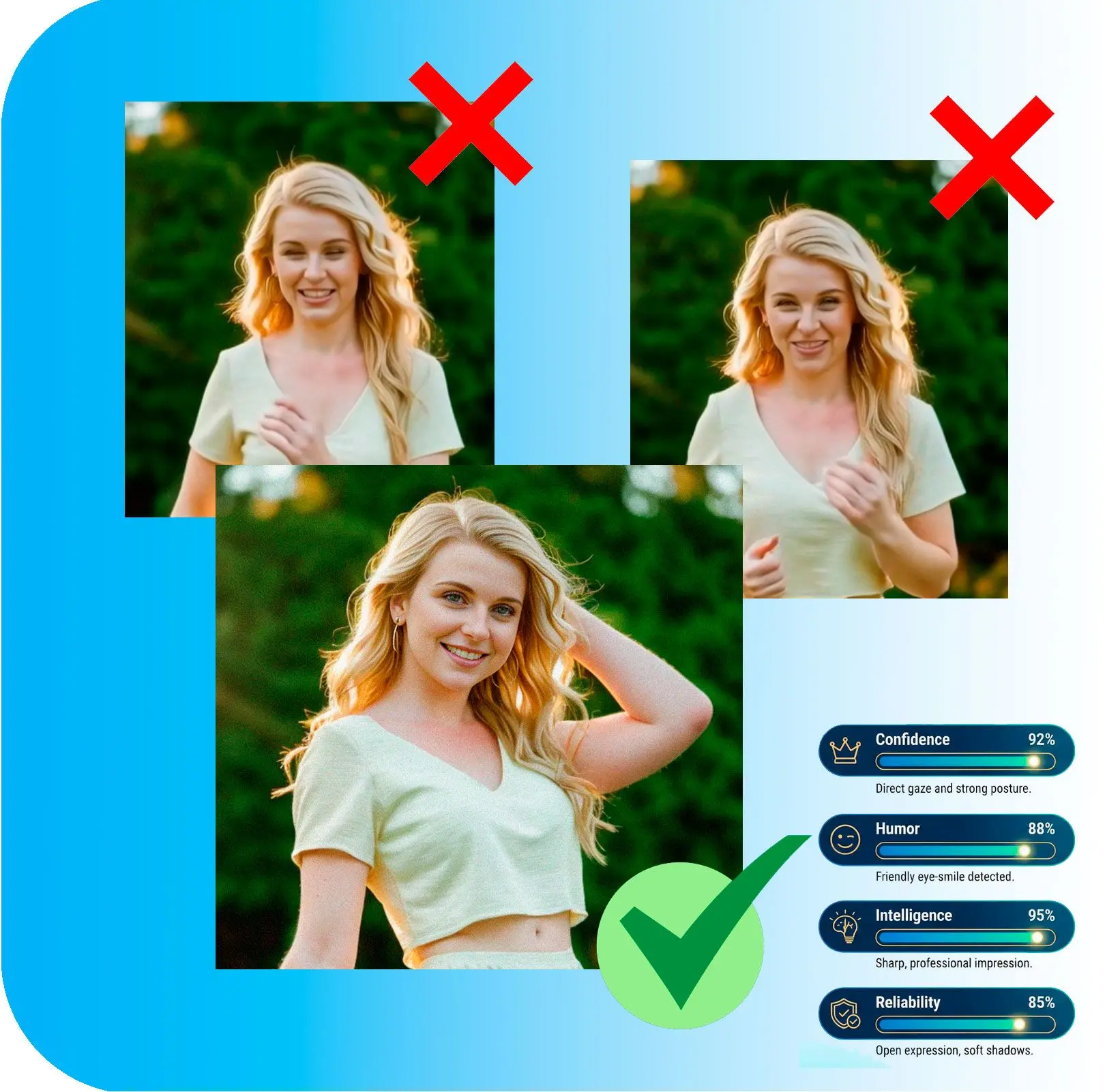 Vælg dit bedste foto ved hjælp af flere kriterier.