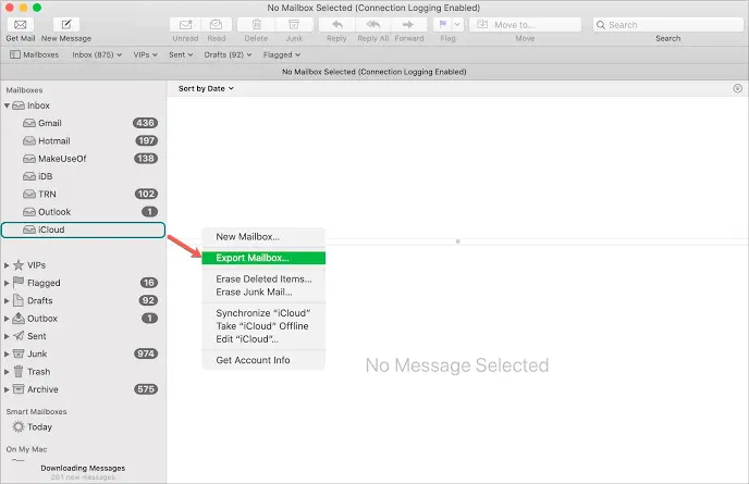 Kopier din mail fra Mac