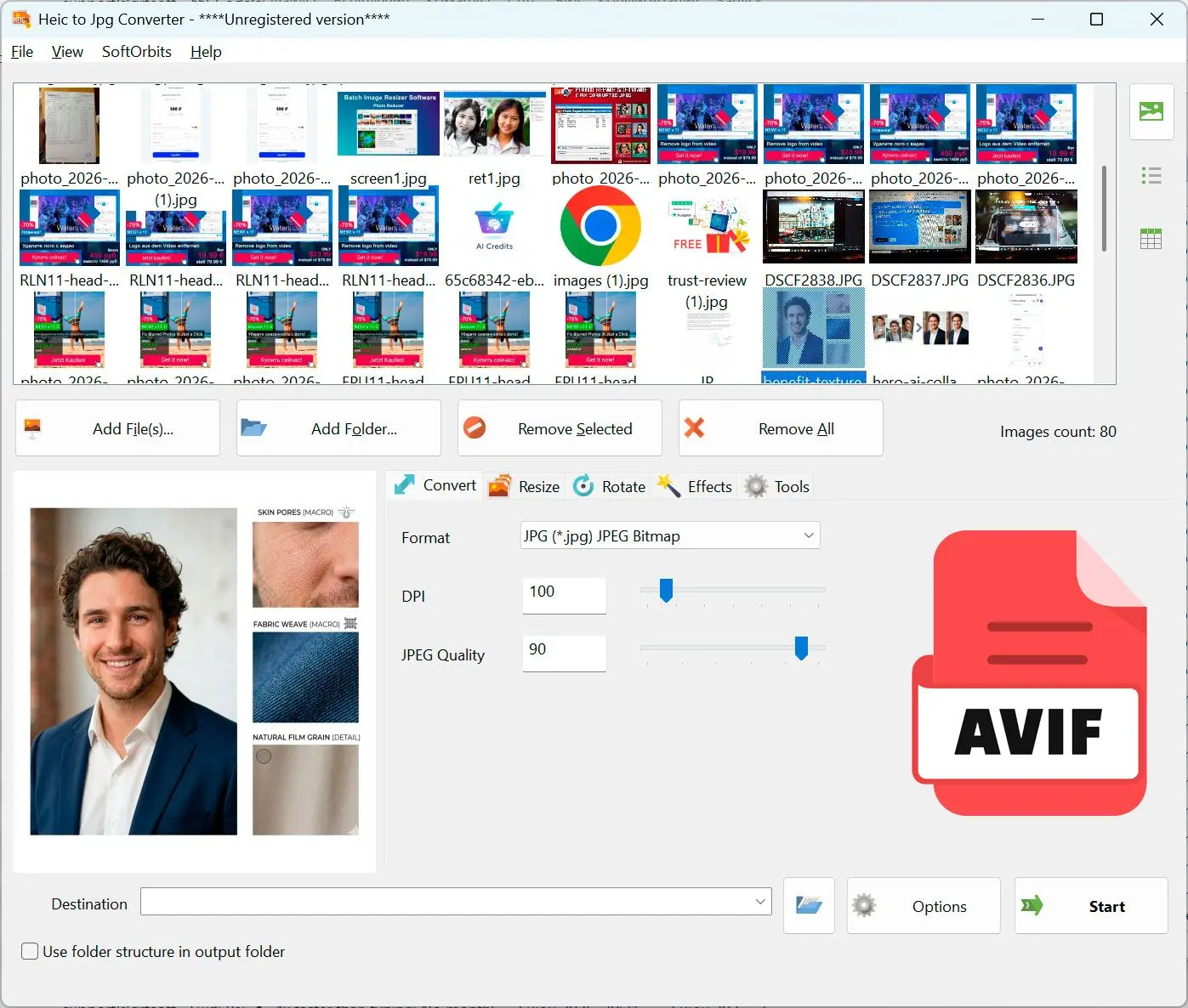 HEIC to JPG Converter Skærmbillede.