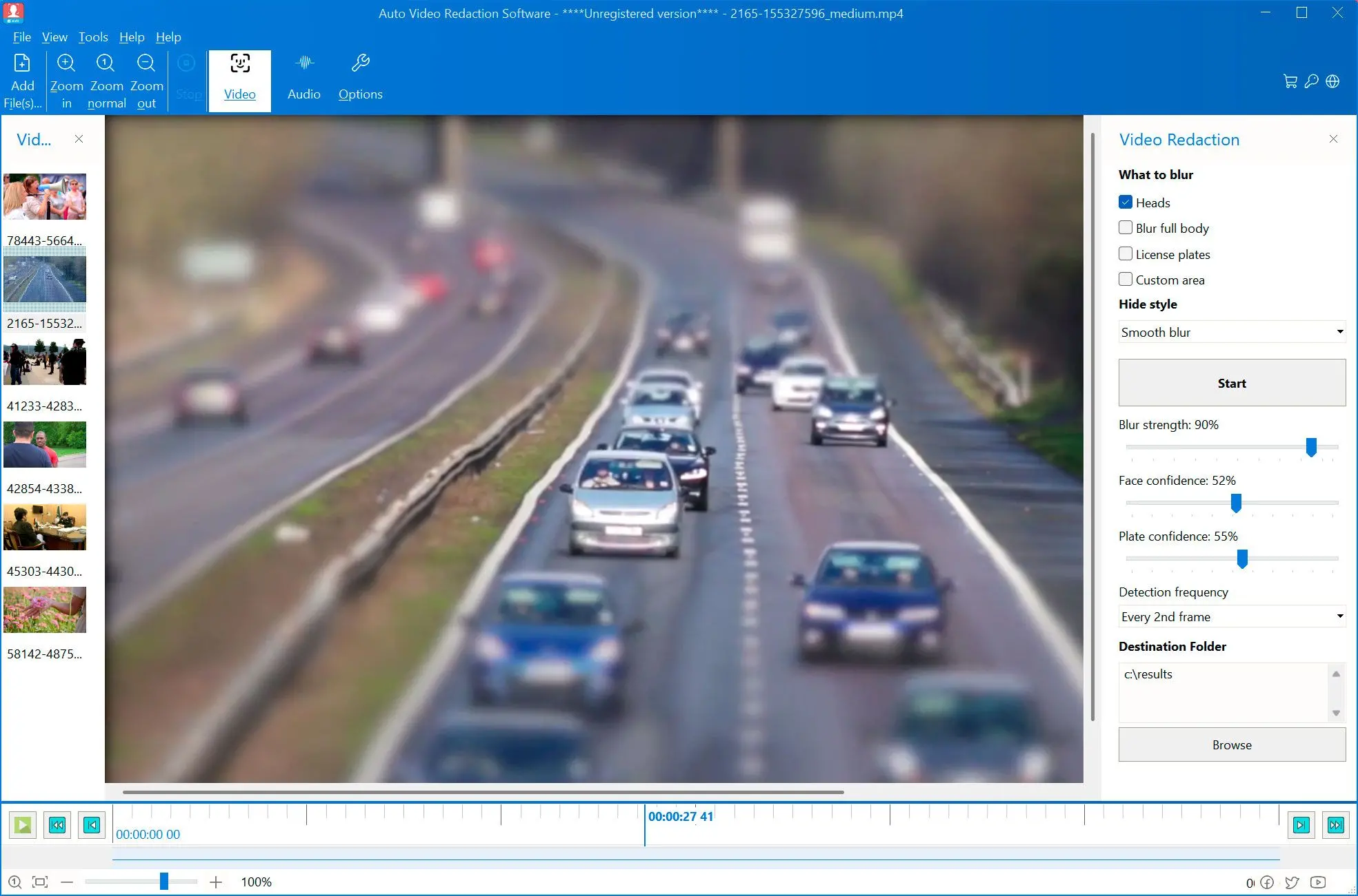 Auto Video Redaction Software Skærmbillede.