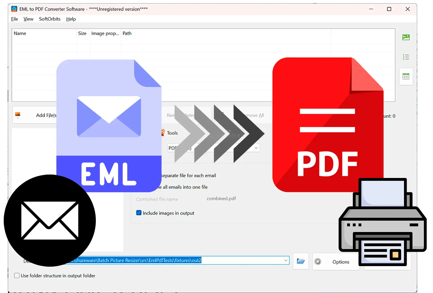 Eksporter EML til printbar PDF eller HTML nemt..