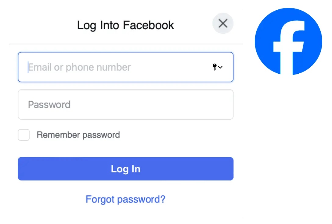 Log ind på Facebook.