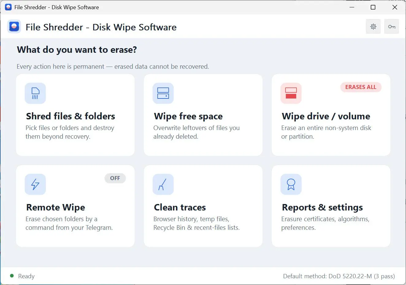 File Shredder - Disk Wipe Software Skærmbillede.