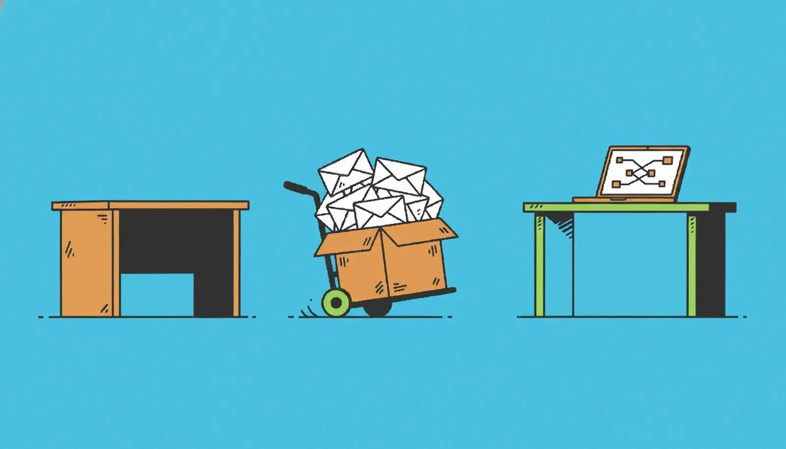 Gamle e-mails overført til et nyt e-mailprogram.