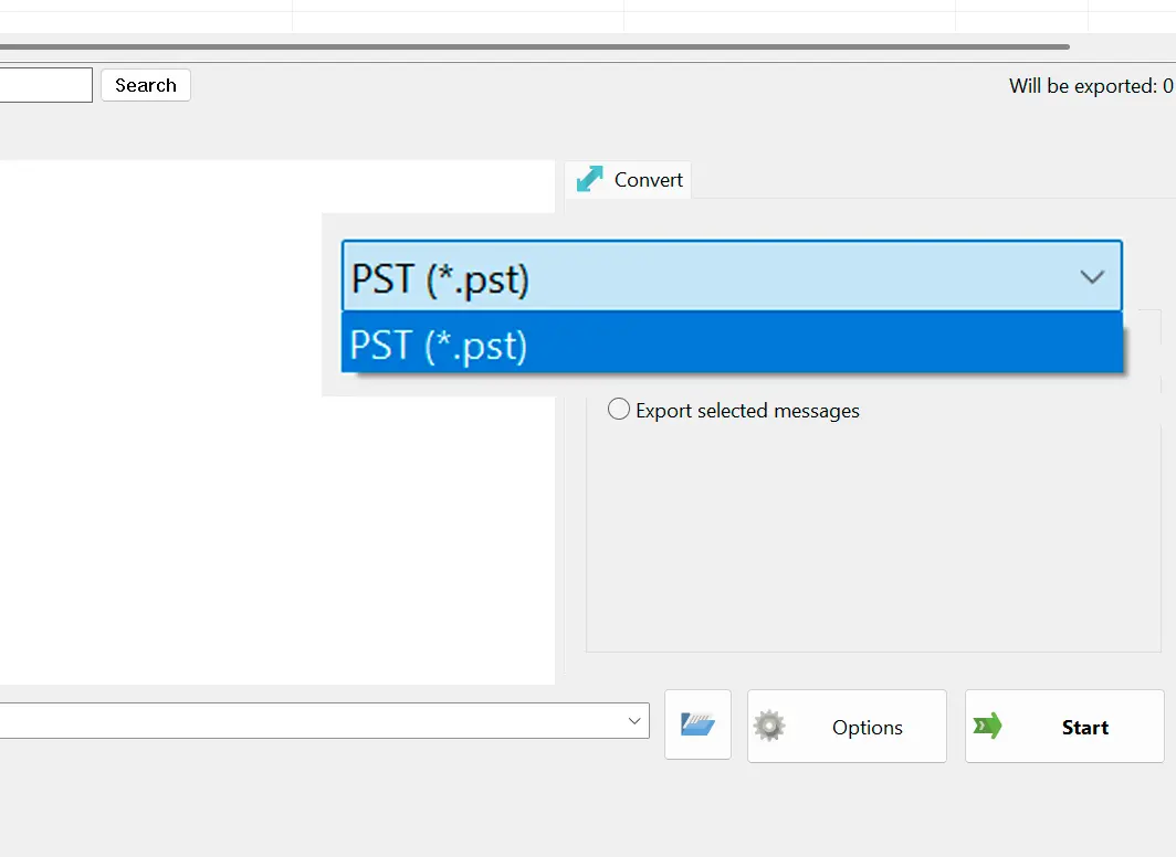 Vælg PST-output.