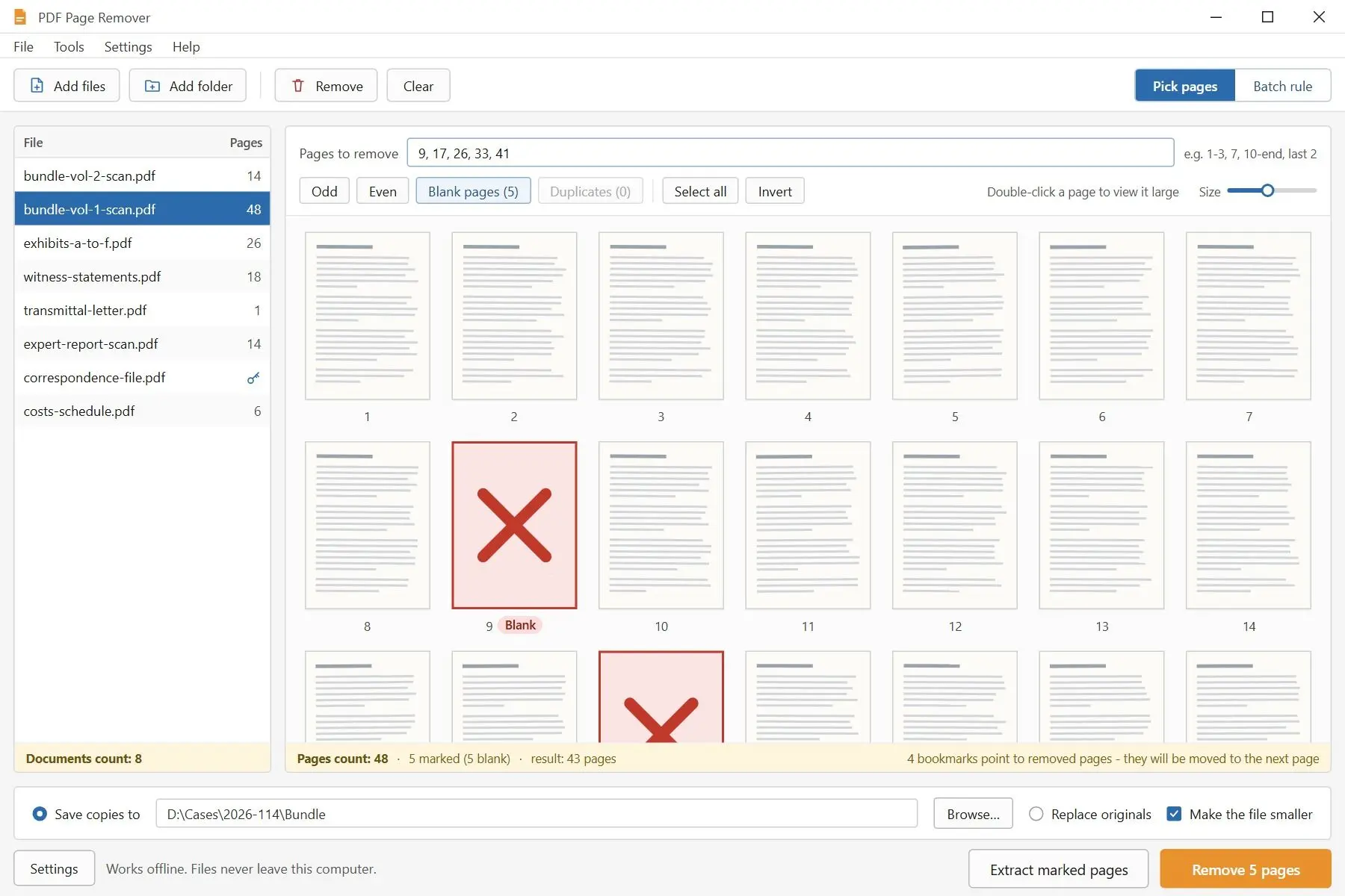 PDF Page Remover Skærmbillede.