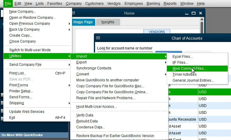 Importér det i QuickBooks.