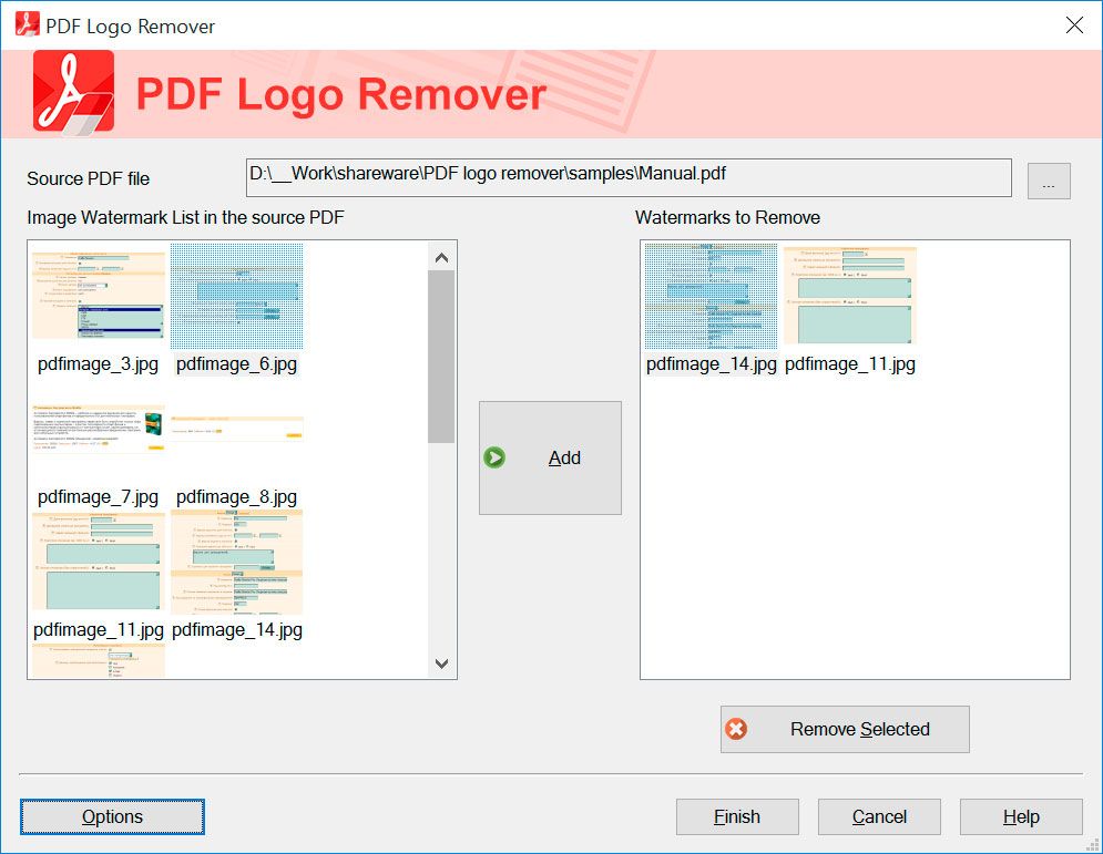 PDF Logo Remover Skærmbillede.