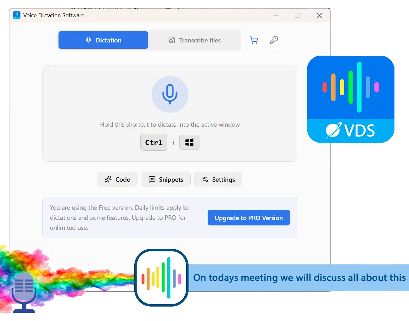SayOnce - Voice Dictation Software Skærmbillede.