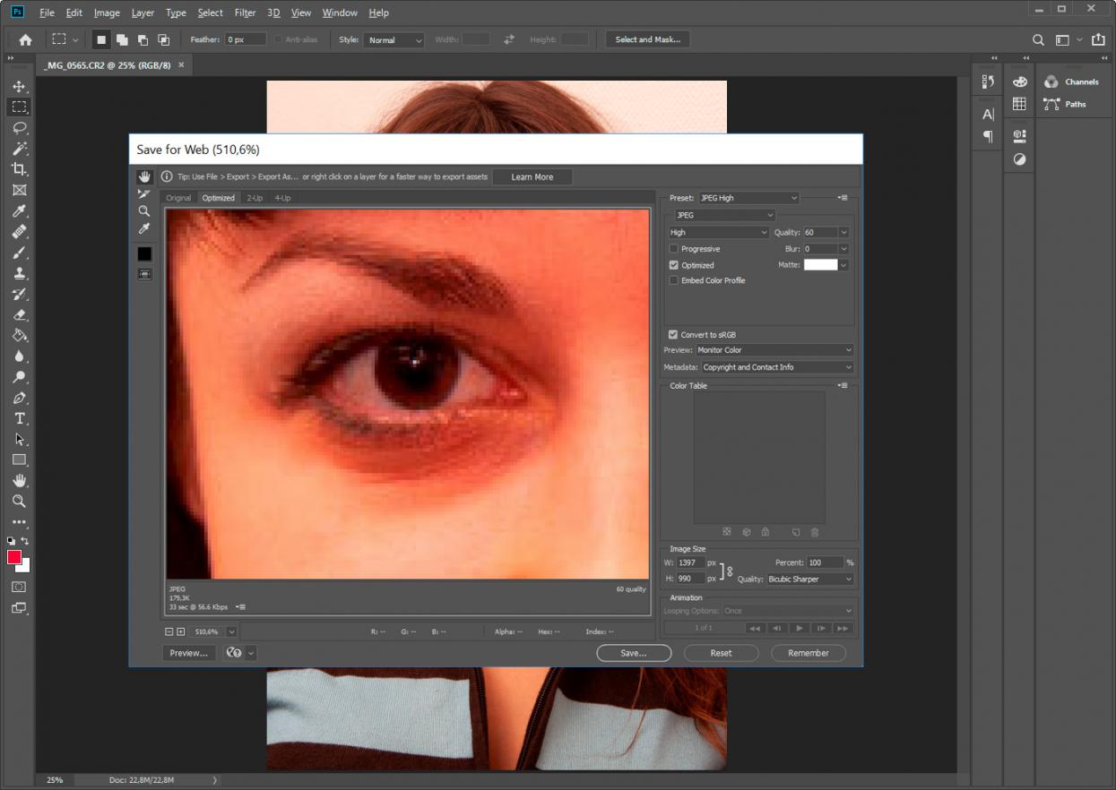 Photoshop cr2 til jpeg konvertere..