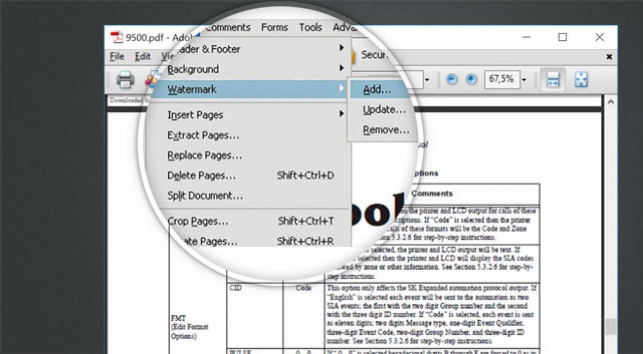 fjerne vandmærke fra PDF ved hjælp af Adobe Acrobat Reader.